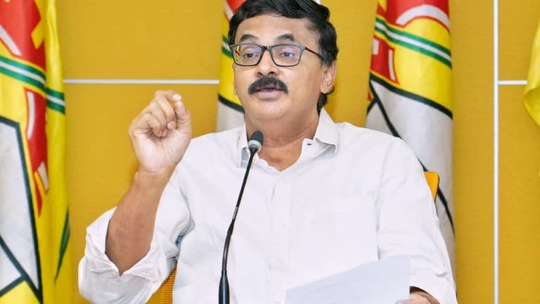 Biodiversity Board Chairman Neelayapalem Vijay Kumar addresses the media at the TDP Central Office