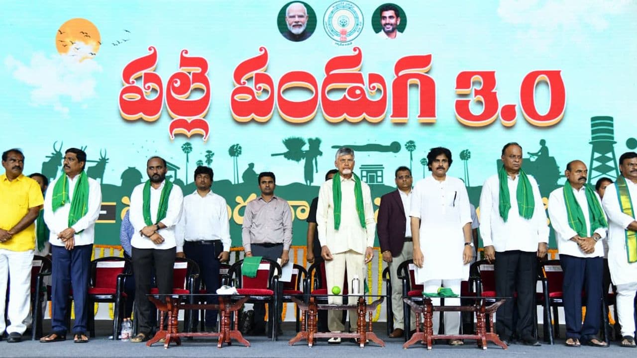 CM Chandrababu, DyCM Pawan Kalyan launch development works under Palle Panduga 3.0