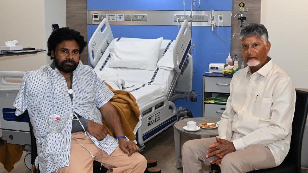 Chief Minister N. Chandrababu Naidu on Saturday visited Deputy Chief Minister Pawan Kalyan at a hospital in Mumbai