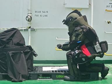 Indian Navy Explosive Ordnance Disposal (EOD) specialists conducting a high-risk recovery operation aboard MT Olympic Life near Kochi port.