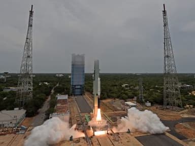 Skyroot Aerospace's Vikram-I lifts off from Sriharikota, becoming India's first private orbital launch vehicle.
