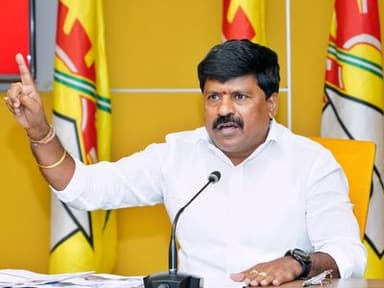 TDP MLA Mamidi Govinda Rao addresses the media at the TDP Central Office