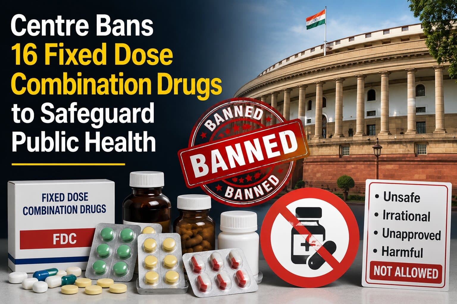 The Union Health Ministry Bans 16 Fixed Dose Combination Drugs to Safeguard Public Health