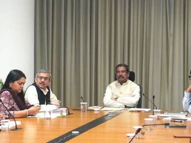Union Education Minister Dharmendra Pradhan reviews preparedness for the NEET UG re-examination scheduled for June 21, 2026.