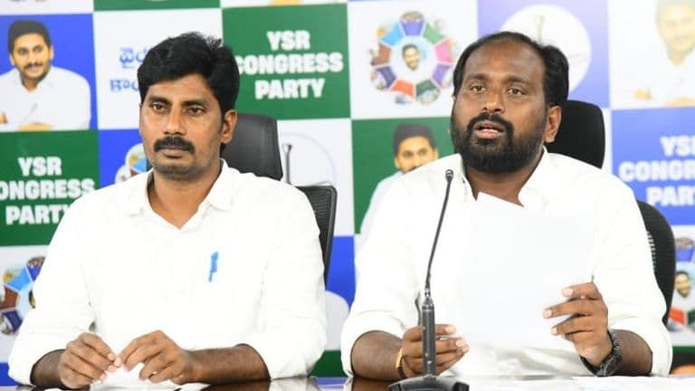 YSRCP Students’ Wing State President Panuganti Chaitanya and Working President Ravichandra