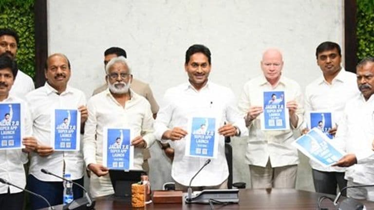 YSRCP president Y.S. Jagan Mohan Reddy launches the Jagan 2.0 Super App